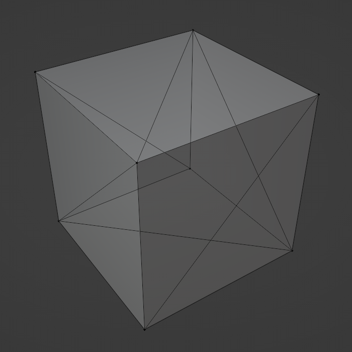 12 triangles of a cube