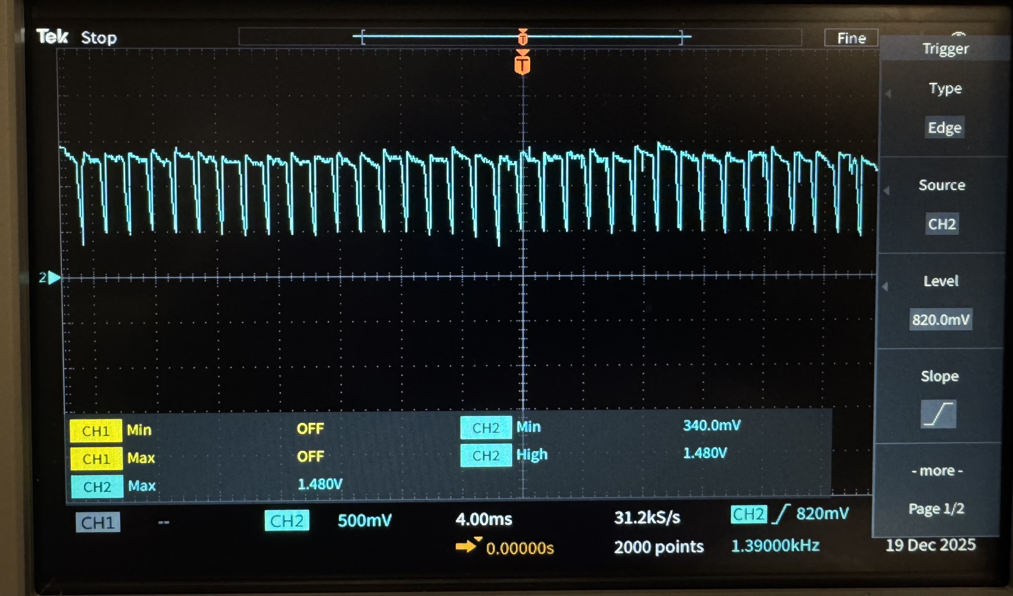 Figure 3: ISR Timing Scope