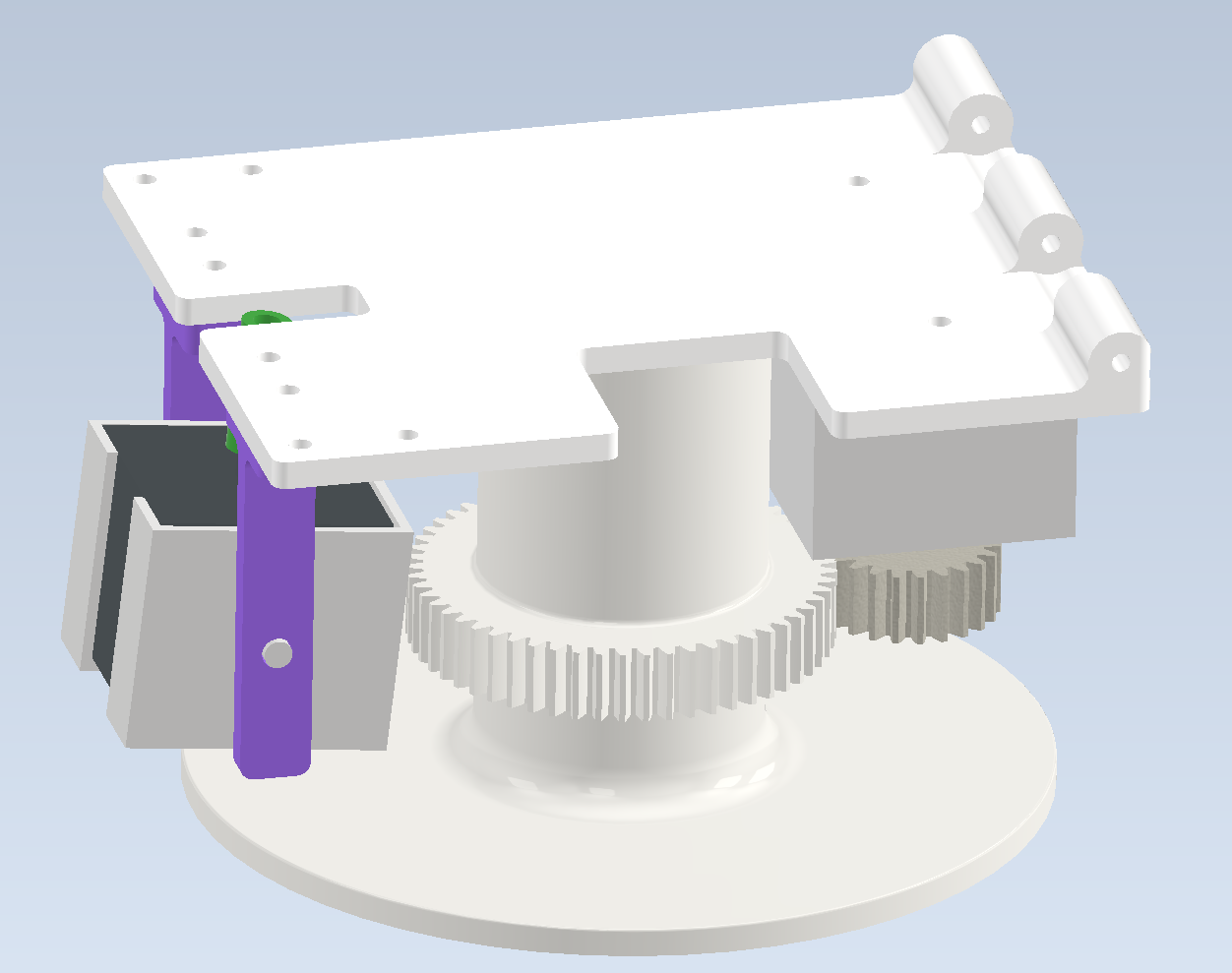 CAD image of upper assembly and hinges