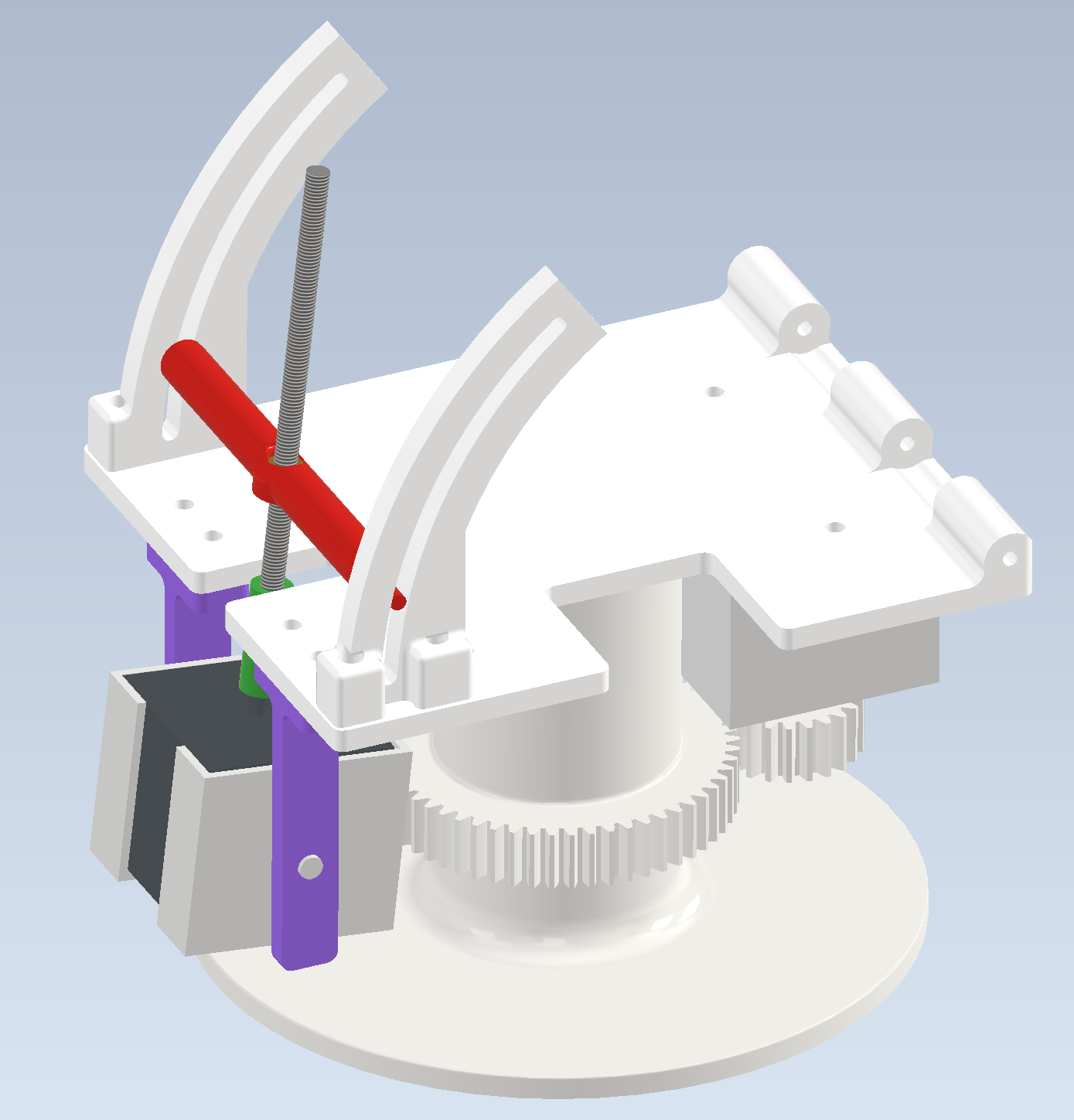 CAD image of base and lower assembly
