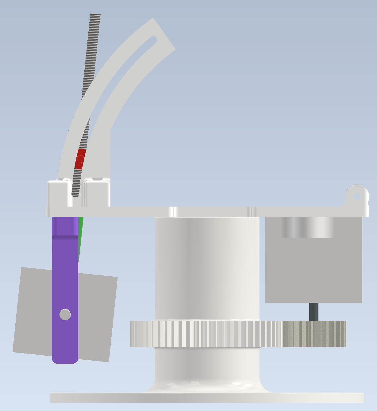 CAD image of upper assembly and hinges