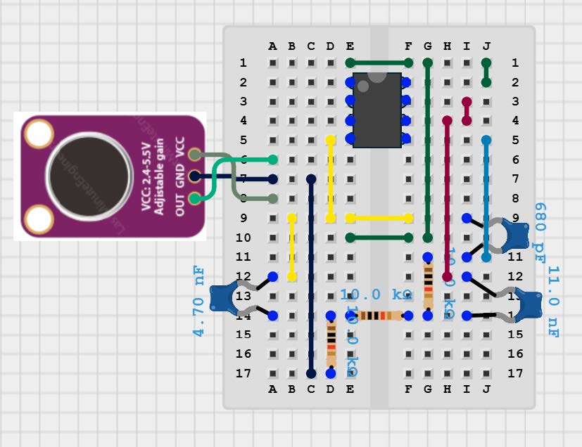 Figure 6: Individual Microphone and Low Pass Filter Schematic