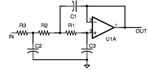 Figure 7: 3 Three-pole Low Pass Filter Schematic