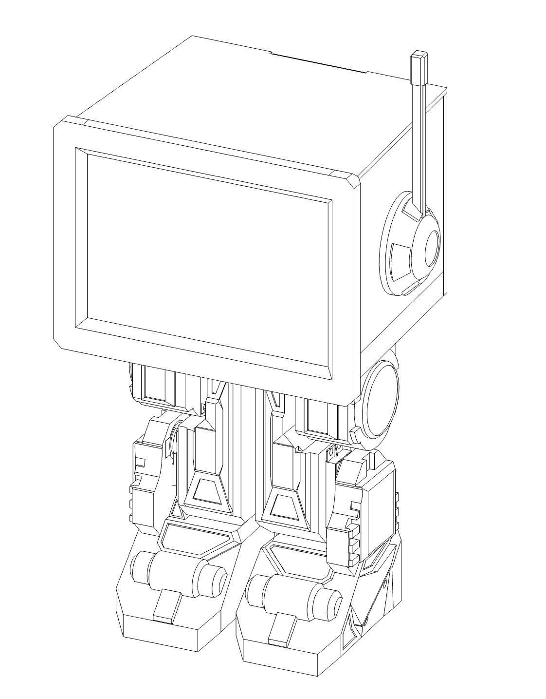 CAD Wireframe of Robot Design