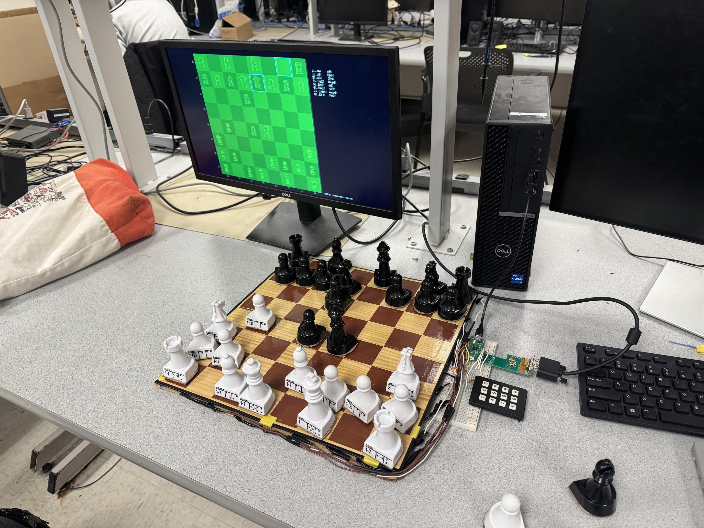 Chessboard display showing the game interface on VGA monitor
