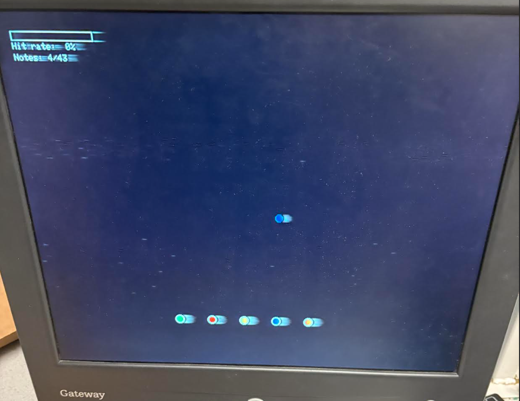 VGA Display with not receptors and one note rolling down