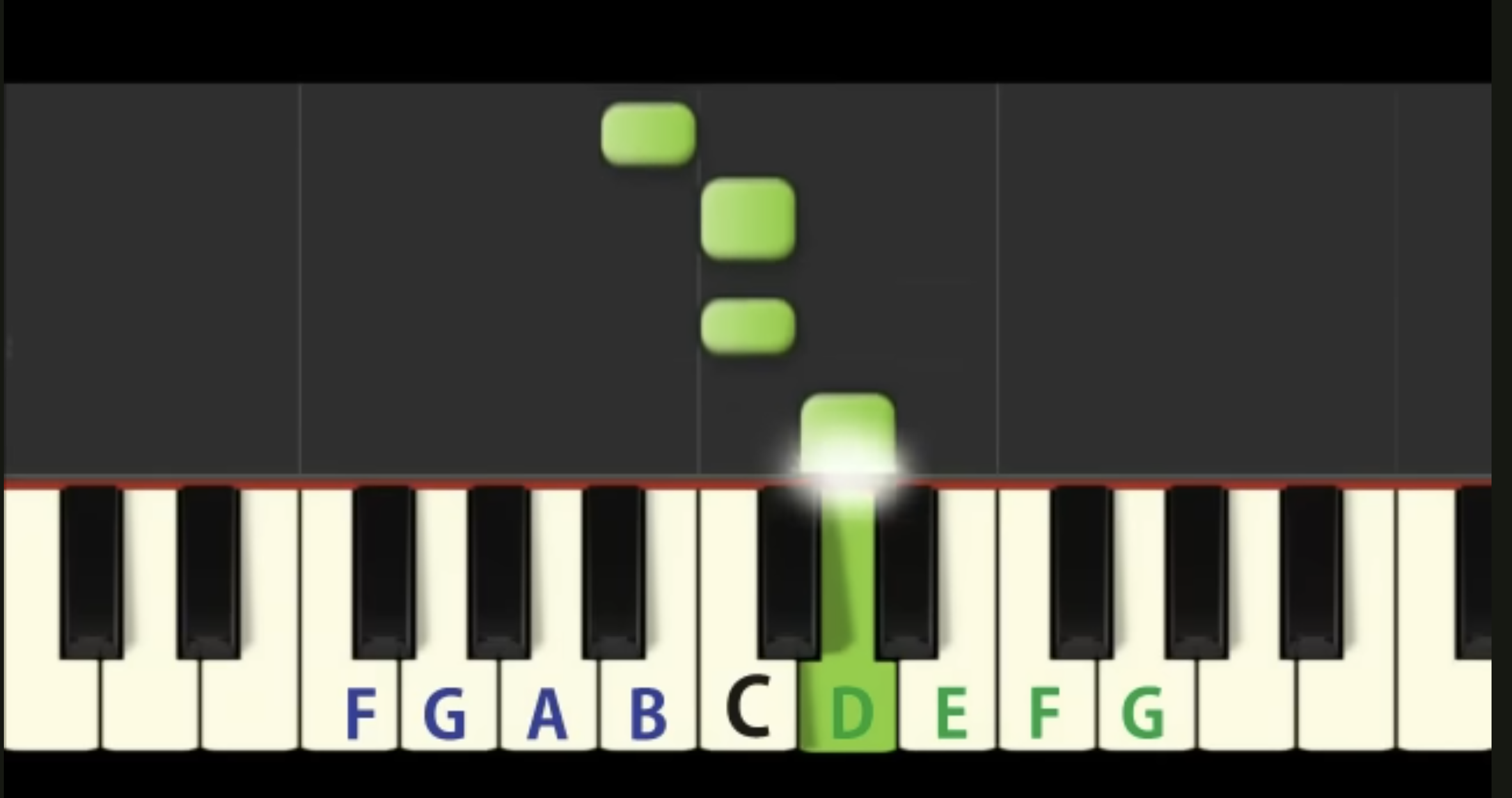 Piano note D4 being played for the Twinkle Twinkle Little Star piano version