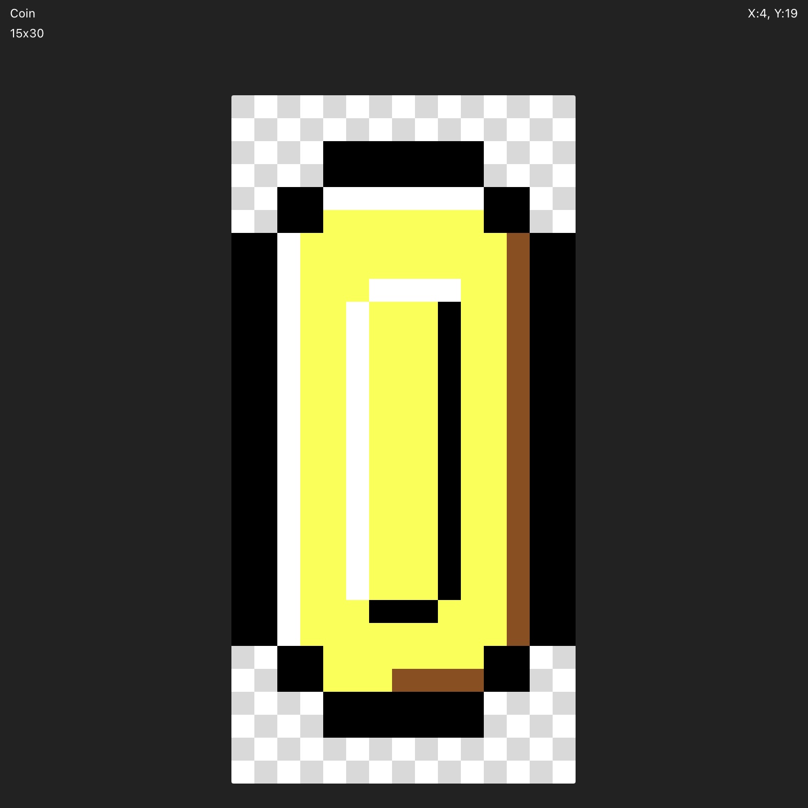 Example image from Pixilart for the coin.