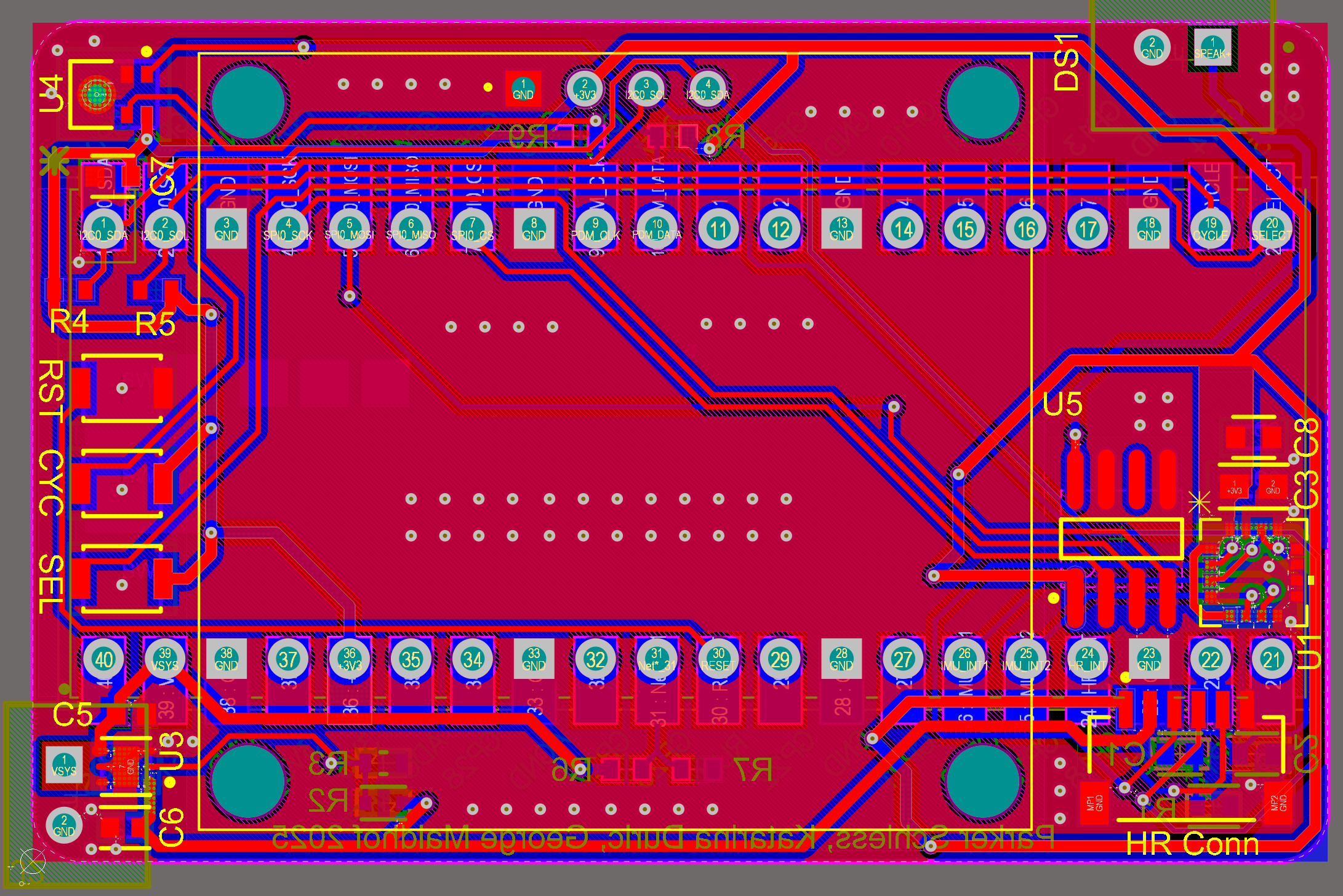 Smartwatch Main Board Front Copper Layout